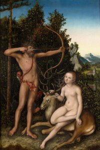 Apollo en Diana door Lucas Cranach the Elder